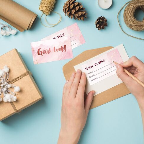 240 PCS Raffle Tickets Enter to Win Entry Form Cards for Contest Ballot Box Auction Great for Fairs Carnivals and More with Space for Name Email Address and Phone Number Fields Golden in Saudi Arabia