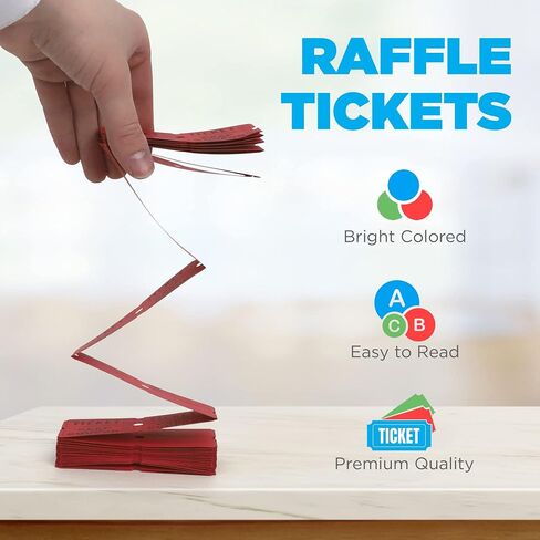 HENRY DOTS 50/50 Double Raffle Tickets - Pink - 100 Ticket Count Per Pack - Easy Tear Away Stubs for Contact Info - Raffle Drum Tickets for Drinks, Carnival, Chinese Auction, Events in Saudi Arabia