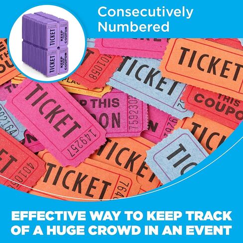 HENRY DOTS 50/50 Double Raffle Tickets - Pink - 100 Ticket Count Per Pack - Easy Tear Away Stubs for Contact Info - Raffle Drum Tickets for Drinks, Carnival, Chinese Auction, Events in Saudi Arabia