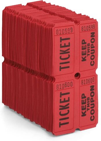 HENRY DOTS 50/50 Double Raffle Tickets - Pink - 100 Ticket Count Per Pack - Easy Tear Away Stubs for Contact Info - Raffle Drum Tickets for Drinks, Carnival, Chinese Auction, Events in Saudi Arabia