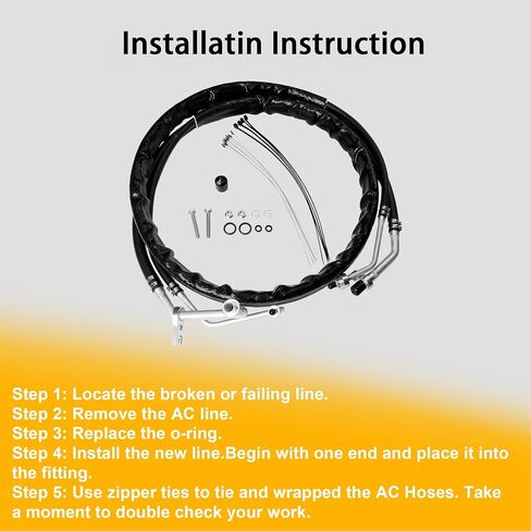Rear/Aux AC Line Set Rear Cooling AC Line Hose Air Conditioning Hoses Compatible with 2012-2019 Dodge Caravan Dodge Grand Caravan Chrysler Town & Country Minivans Routan Replace# C68100 in Saudi Arabia