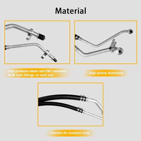 Rear/Aux AC Line Set Rear Cooling AC Line Hose Air Conditioning Hoses Compatible with 2012-2019 Dodge Caravan Dodge Grand Caravan Chrysler Town & Country Minivans Routan Replace# C68100 in Saudi Arabia