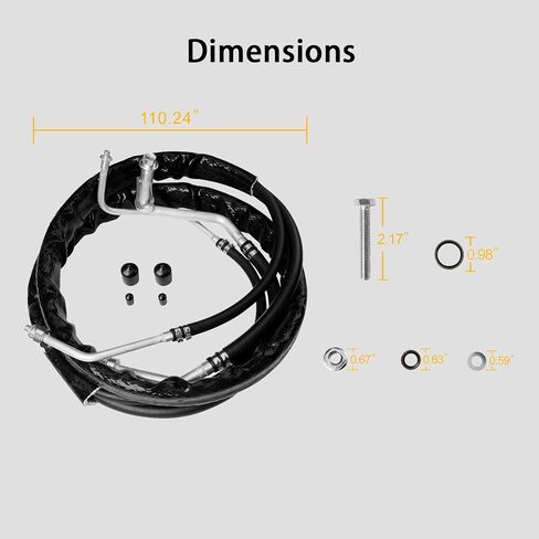 Rear/Aux AC Line Set Rear Cooling AC Line Hose Air Conditioning Hoses Compatible with 2012-2019 Dodge Caravan Dodge Grand Caravan Chrysler Town & Country Minivans Routan Replace# C68100 in Saudi Arabia