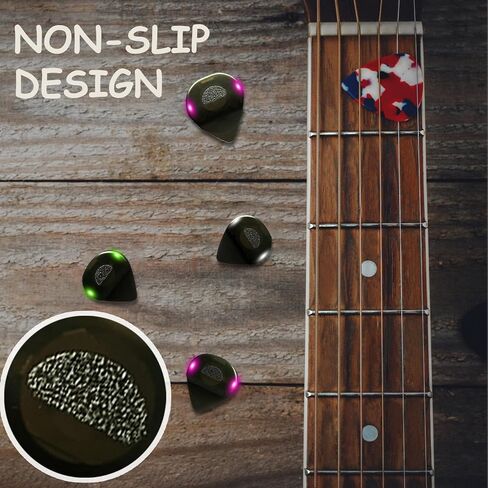 Auto LED Glowing Guitar Picks: 3 pcs Light Up Guitar Pick - Dazzling Colourful Illuminated Guitar Plectrum for Ukulele Electric and Bass Guitar in Saudi Arabia