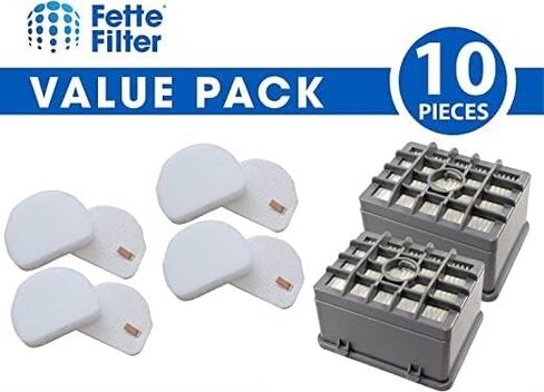 فلتر Fette - مجموعة فلاتر مكنسة كهربائية متوافقة مع Shark Rotator NV450 NV451 / Rocket NV472 NV480 NV481 NV482 NV484 Professional Upright # XHF480 وXHF450 (الارتفاع - 2.75 بوصة) وXFF450 2 HEPA + 4 مجموعات إسفنجية in Saudi Arabia