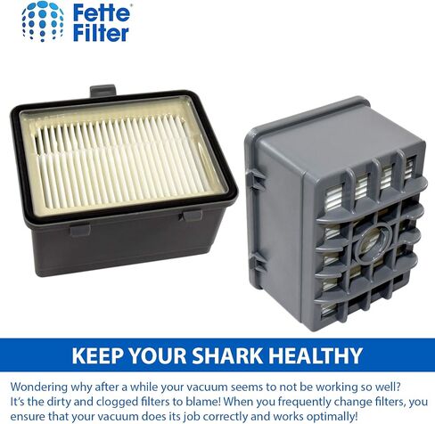 فلتر Fette - مجموعة فلاتر مكنسة كهربائية متوافقة مع Shark Rotator NV450 NV451 / Rocket NV472 NV480 NV481 NV482 NV484 Professional Upright # XHF480 وXHF450 (الارتفاع - 2.75 بوصة) وXFF450 2 HEPA + 4 مجموعات إسفنجية in Saudi Arabia
