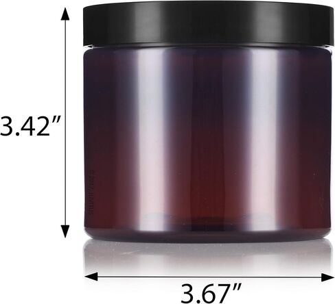 Amber 16 oz Large PET Plastic (BPA Free) Large Refillable Jar - (6 pack) in Saudi Arabia