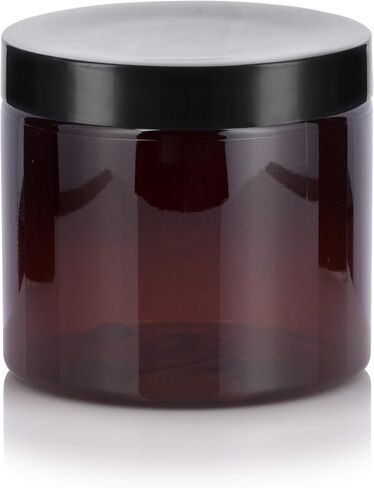Amber 16 oz Large PET Plastic (BPA Free) Large Refillable Jar - (6 pack) in Saudi Arabia