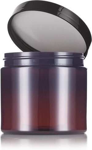 Amber 16 oz Large PET Plastic (BPA Free) Large Refillable Jar - (6 pack) in Saudi Arabia