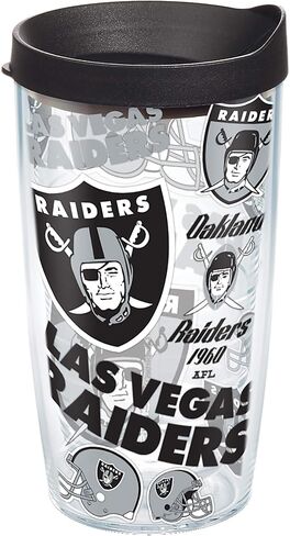 كوب Tervis مصنوع في الولايات المتحدة الأمريكية بجدار مزدوج NFL Las Vegas Raiders معزول بالكامل يحافظ على المشروبات باردة وساخنة، زجاجة مياه سعة 24oz، كلاسيكية in Saudi Arabia