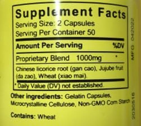SunTen - Licorice & Jujube Combination Capsules/Gan Mai Da Zao Tang, 100 Capsules in Saudi Arabia