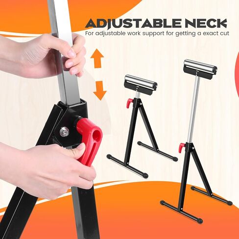 Tandefio 2 Pack Folding Roller Stand 198 LB Height Adjustable Roller Support Stand 27-43 Inch, Heavy Duty Load Capacity, Outfeed Woodworking, Black in Saudi Arabia