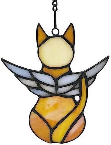 Lost Dog Sympathy Gift, Stained Glass Dog Catching Day Gift on The Moon, Yellow Dog Memorial Gift, Pet Sympathy Gift for Pet, Pet Memorial Gift，Stained glass window decorations in Saudi Arabia