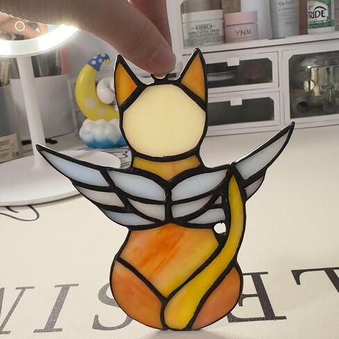 Lost Dog Sympathy Gift, Stained Glass Dog Catching Day Gift on The Moon, Yellow Dog Memorial Gift, Pet Sympathy Gift for Pet, Pet Memorial Gift，Stained glass window decorations in Saudi Arabia