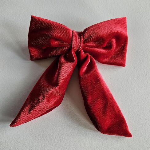 Handcrafted Velvet Hair Barrette Duo with Extra Long Tail - Set of 2 | Hair Bow Clips for Women, Hair Ties for Girls, Elegant Hair Styling Accessories in Black in Saudi Arabia