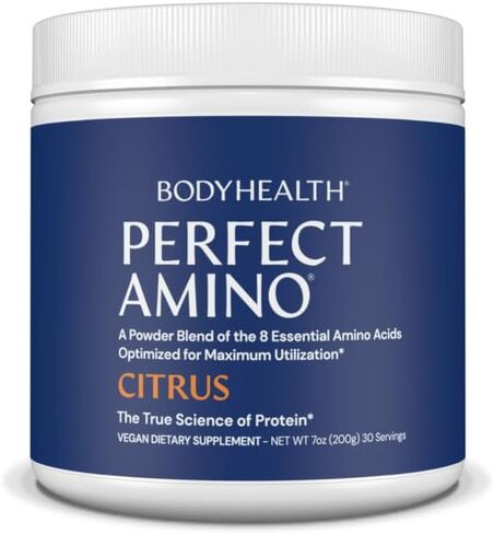 BodyHealth PerfectAmino Powder - BCAA and EAA Powder for Pre and Post Workout - Amino Acid Energy Drink Powder for Men and Women to Support Lean Muscle and Recovery - Mocha - 60 Servings in Saudi Arabia