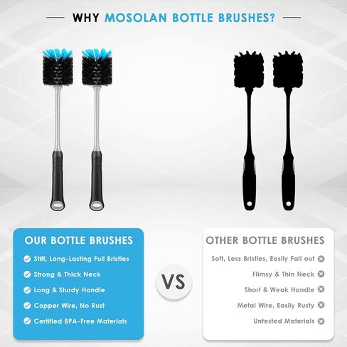 Water Bottle Cleaning Brush, 13.5 in Long Flexible Scrub Brush with Long-Lasting Bristles, Suitable for Water Bottles, Glassware, Mugs, 3 Pack in Saudi Arabia