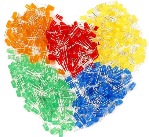 Juasky 150pcs 5mm LED أضواء الصمام الثنائي، RGB فلاش LED صمامات باعثة للضوء لمشاريع العلوم تجربة DIY in Kuwait