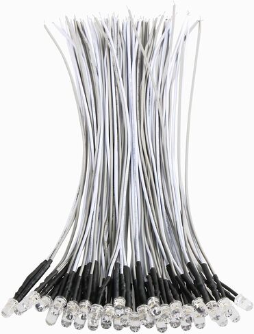 Juasky 120 قطعة صمام ثنائي LED سلكي مسبقًا 5 مم، 12 فولت مجموعة صمامات ثنائية باعثة للضوء أبيض أحمر أزرق أخضر أصفر برتقالي in Saudi Arabia