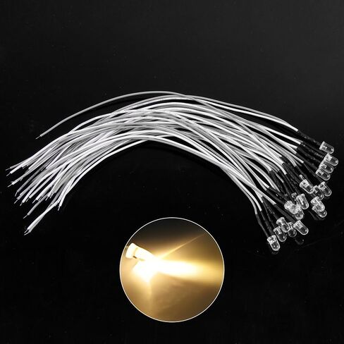 Juasky 120 قطعة صمام ثنائي LED سلكي مسبقًا 5 مم، 12 فولت مجموعة صمامات ثنائية باعثة للضوء أبيض أحمر أزرق أخضر أصفر برتقالي in Saudi Arabia