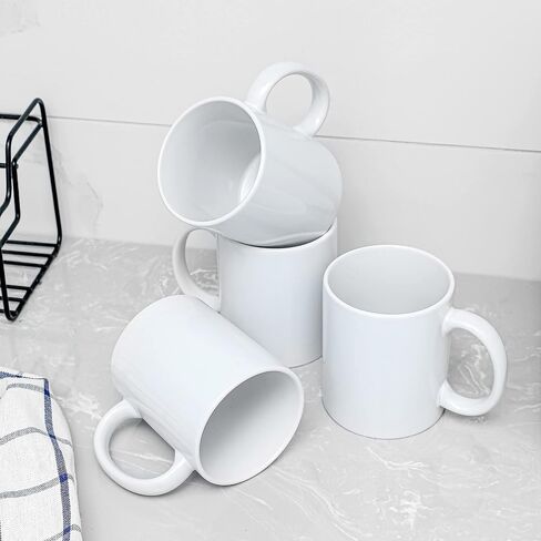 TINGCOO Ceramic Sublimation Mugs, Professional Grade White Sublimation Blank DIY Coated Ceramic Coffee Tea Milk Mugs, 11 oz each, Case of 36 in Saudi Arabia