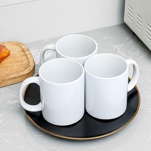 TINGCOO Ceramic Sublimation Mugs, Professional Grade White Sublimation Blank DIY Coated Ceramic Coffee Tea Milk Mugs, 11 oz each, Case of 36 in Saudi Arabia