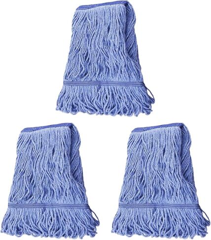 استبدال رأس الممسحة التجارية، سلسلة نهاية حلقات من القطن الأخضر، إعادة تعبئة استبدال رأس الممسحة الصناعية الرطبة، يمكن غسلها في الغسالة - إعادة تعبئة مثالية للمماسح التجارية (عبوة من 3 قطع) in Kuwait