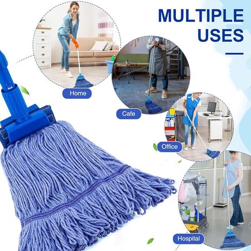 استبدال رأس الممسحة التجارية، سلسلة نهاية حلقات من القطن الأخضر، إعادة تعبئة استبدال رأس الممسحة الصناعية الرطبة، يمكن غسلها في الغسالة - إعادة تعبئة مثالية للمماسح التجارية (عبوة من 3 قطع) in Kuwait