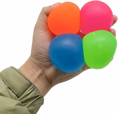 6Pcs Sugar Ball, 2.4" Slow Rise Squishy Stress Relief Balls Clear Malt Syrup Filled Moldable Relaxing Sensory Fidget Stress Toy Hand Exercise Balls Gift for Friends in Saudi Arabia