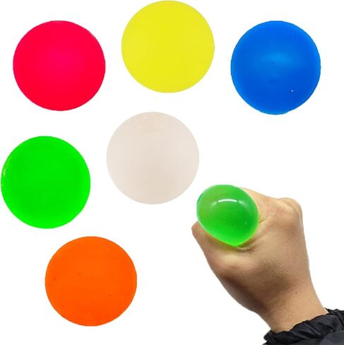 6Pcs Sugar Ball, 2.4" Slow Rise Squishy Stress Relief Balls Clear Malt Syrup Filled Moldable Relaxing Sensory Fidget Stress Toy Hand Exercise Balls Gift for Friends in Saudi Arabia