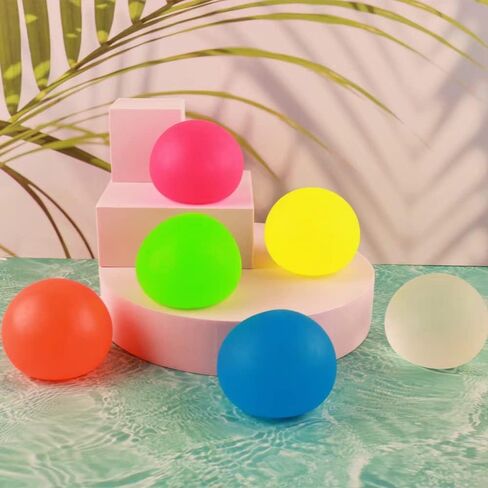 6Pcs Sugar Ball, 2.4" Slow Rise Squishy Stress Relief Balls Clear Malt Syrup Filled Moldable Relaxing Sensory Fidget Stress Toy Hand Exercise Balls Gift for Friends in Saudi Arabia