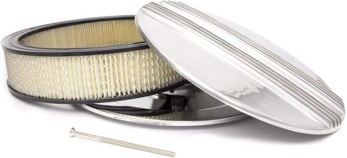 Racing Power Company R6722 14" x 3" Round Aluminum Finned Flat Base Air Cleaner Set in Saudi Arabia