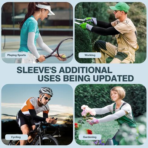 Rescoto 2 Pairs UV Protection Cooling Arm Sleeves Compression Sun Sleeves for Men Women Youth, Tattoo Cover Up, UPF 50 in Saudi Arabia