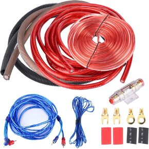 Car Audio Subwoofer Amplifier Wire Cable Kit High Density Conduct Shielded Anti Interference 2800W Power Amplifier Speaker Installation Universal Fit for Most Cars in Saudi Arabia