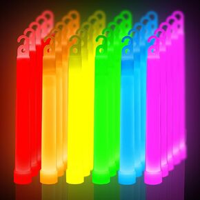 novelinks 25 Pack 6 Inch Glow Sticks Bulk Party Pack for Kids and Adults | Glow In The Dark Party Supplies, Bulk Glow Sticks, Party Favors, Glow Necklaces, Camping Glow Sticks, Large Glow Sticks in Saudi Arabia