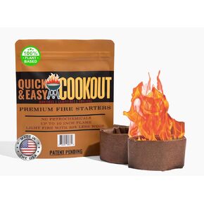 Get a Fully Lit Fire in As Little As 6 Minutes with No Kindling! Lights Wet/Frozen Wood | Plant-Based Fuels Only, Ideal for Cooking. One Starter Per Fire. for Campfires, Fire Pit, Grilling, Bonfires in Saudi Arabia