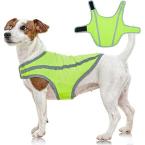 FUAMEY Dog Reflective Vest for Small Dogs,Dog Hunting Vest High-Visibility Dogs Safety Vest for Night Walking Water-Resistant Service Pet Gear Adjustable Outdoor Activities Neon Green S in Kuwait