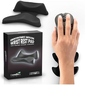 Ergonomic Wrist Rest for Mouse - Desk Mouse Pad Wrist Support, Smooth-Glide, Comfortable Curved Design for Gaming, Office, or Home Use - Black in Saudi Arabia