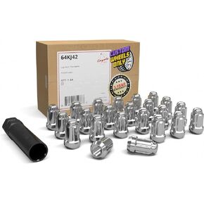Wheel Accessories Parts 20 Pcs 1/2"-20 Thread Spike Spline 4.40" Long Lug Nuts Chrome 7/8" & 13/16" Hex Fits Chevy C10 K5 Blazer ｜ GMC C1500 ｜ Dodge Ram 1500 Ramcharger ｜ Ford F150 ｜ Jeep Wrangler in Kuwait
