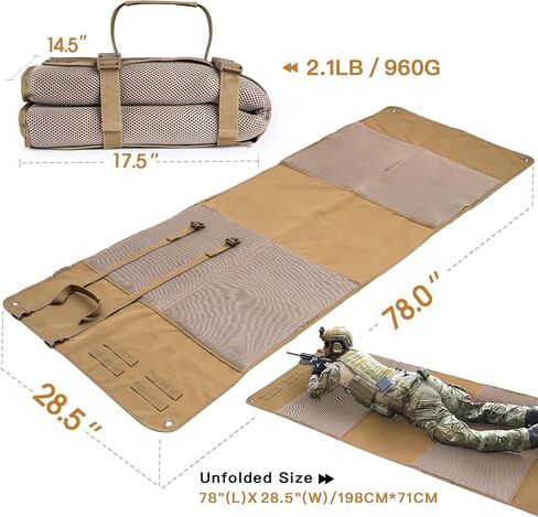 حصيرة الرماية المبطنة الكبيرة جدًا - حصيرة نطاق تكتيكية قابلة للحمل ومقاومة للماء وغير قابلة للانزلاق مع بطانة سميكة، حامل Bipod للصيد والرماية على مقاعد البدلاء in Kuwait