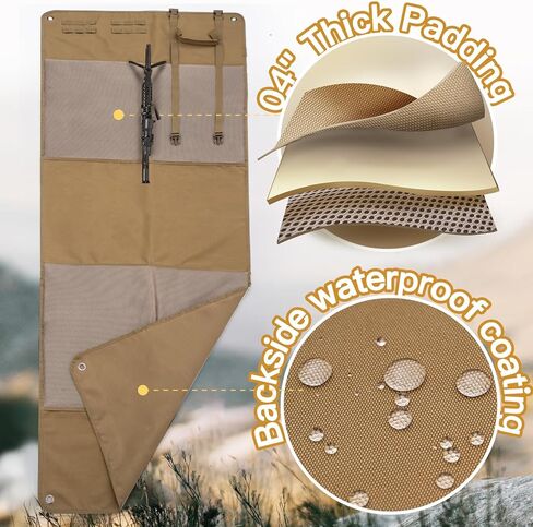 حصيرة الرماية المبطنة الكبيرة جدًا - حصيرة نطاق تكتيكية قابلة للحمل ومقاومة للماء وغير قابلة للانزلاق مع بطانة سميكة، حامل Bipod للصيد والرماية على مقاعد البدلاء in Kuwait