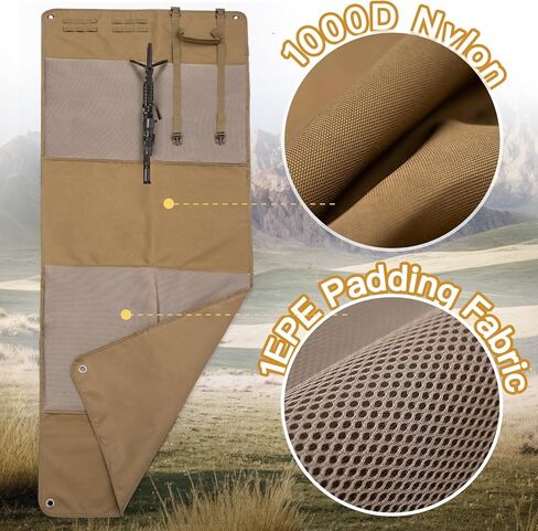حصيرة الرماية المبطنة الكبيرة جدًا - حصيرة نطاق تكتيكية قابلة للحمل ومقاومة للماء وغير قابلة للانزلاق مع بطانة سميكة، حامل Bipod للصيد والرماية على مقاعد البدلاء in Kuwait