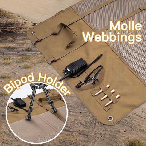 حصيرة الرماية المبطنة الكبيرة جدًا - حصيرة نطاق تكتيكية قابلة للحمل ومقاومة للماء وغير قابلة للانزلاق مع بطانة سميكة، حامل Bipod للصيد والرماية على مقاعد البدلاء in Kuwait