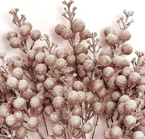 16 Pieces Artificial Glitter Berries Stems, 9Inch Frosted Christmas Picks Berry Sprays Twig Glitter Holly Berry Branches for Xmas Tree Fillers Ornaments, Wreath, Crafts, Home Holiday Decor (Black) in Kuwait