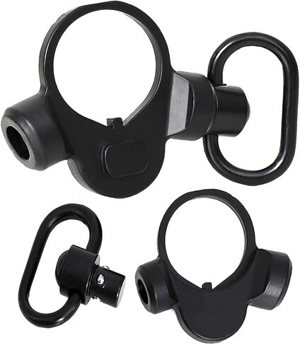 QD Sling Swivel مع محول QD Sling ذو نقطتين - موضعان، معدن أسود، حلقة مزدوجة، حامل حبال تقليدي للأماكن الخارجية - قطعة واحدة in Kuwait