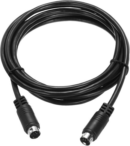 Generic S كابل فيديو 6.6 قدم، Mini DIN 9 Pin S-Video Cable ذكر إلى ذكر مطلي بالذهب موصل نقل لشاشة استقبال التلفزيون S-VHS VCR DVD in Saudi Arabia