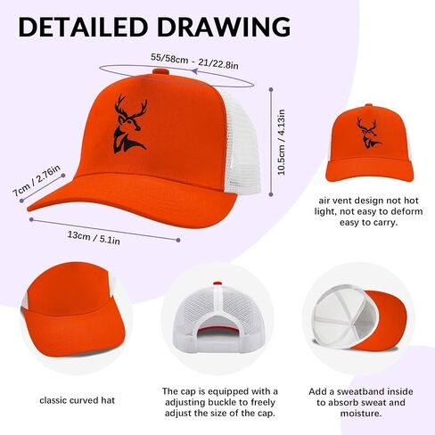 Deer Hunting Hat for Men, Adjustable Mesh Trucker Hat for Dad Husband Grandpa Father's Day Christmas Birthday in Saudi Arabia