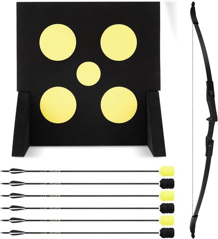 Bow Arrow Set Archery Bow Game with Foam Tipped Arrows & Pop Out Target for Safe Archery Combat LARP Shooting Outdoor Camping for Adult from Beginner to Advanced in Saudi Arabia