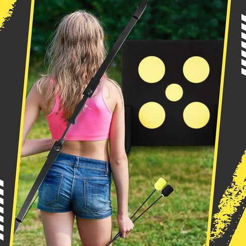 Bow Arrow Set Archery Bow Game with Foam Tipped Arrows & Pop Out Target for Safe Archery Combat LARP Shooting Outdoor Camping for Adult from Beginner to Advanced in Saudi Arabia
