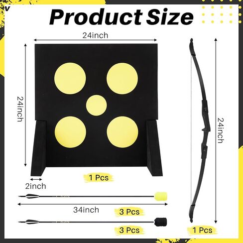 Bow Arrow Set Archery Bow Game with Foam Tipped Arrows & Pop Out Target for Safe Archery Combat LARP Shooting Outdoor Camping for Adult from Beginner to Advanced in Saudi Arabia